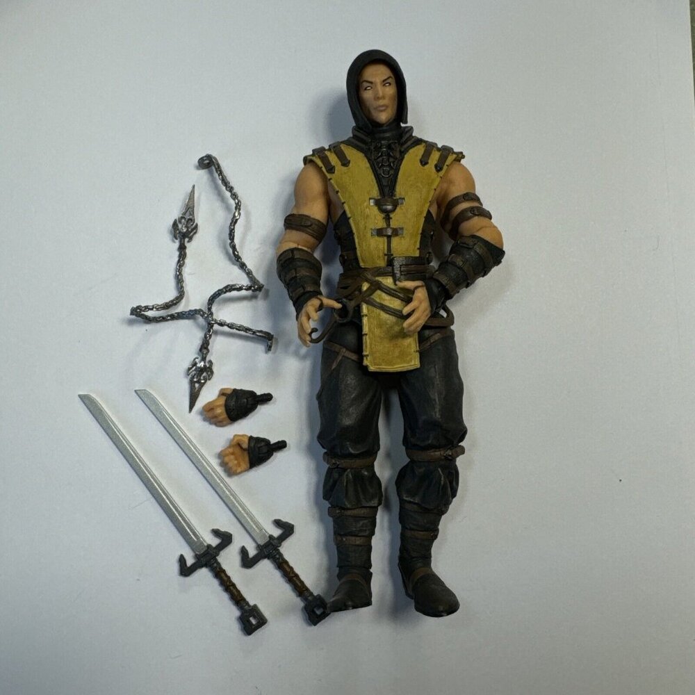 Mezco Toyz Mortal Kombat X: Scorpion 6" Action Figure w/ Weapons, Hands No Mask